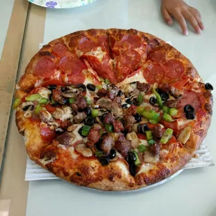 Half pepperoni half combo