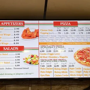 menu and prices