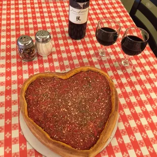 Heart Shaped Stuffed Pizza