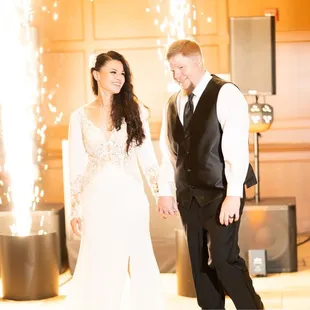 Sparkler entrance for reception