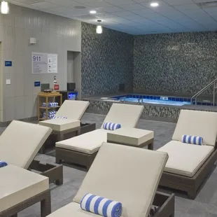 Dedicated Men's and Women's Whirlpool Lounge with whirlpool, steam room and sauna.