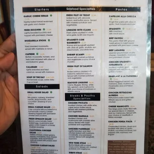 sushi and sashimi, menu
