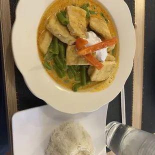 Panang curry with tofu.