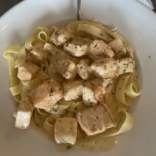 Salmon Fettuccine Alfredo