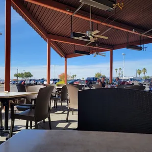 The outdoor patio area