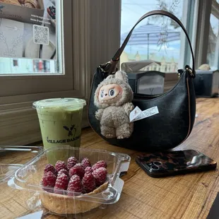 Cranberry apple matcha + pistachio raspberry tart