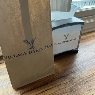 a paper bag on a table