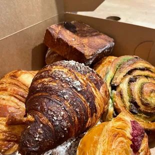 Pretzel Croissant, Kouign Amann - Seasonal Fruit, Pinwheel, Croissant Loaf, Croissant - Plain