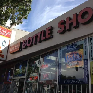 the front of a bottle shop