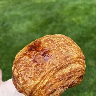 Chocolate croissant with the perfect amount of chocolate. Still warm...