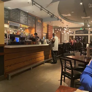 Order at the counter and seat yourself.