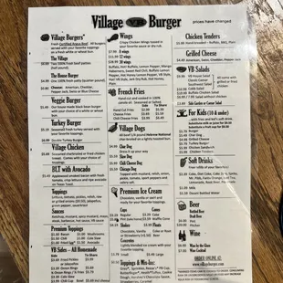 Paper menu