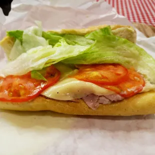 Hot ham and turkey with cheese sub