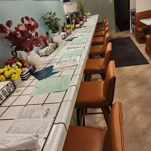 Open counter seating.