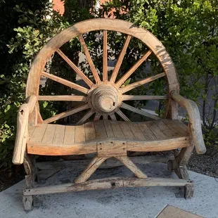 11/13/22 a few steps from Village Cafe, rustic bench