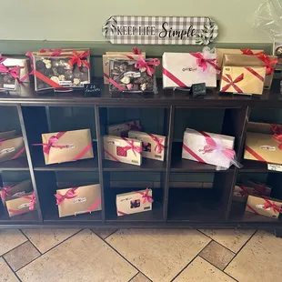 Assorted chocolate candy gift boxes