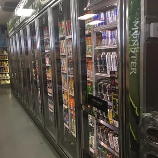 a refrigerated section of a grocery store