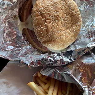 Fried bologna and fries