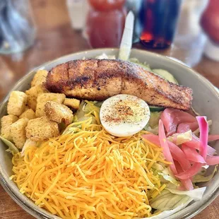 Corner Cobb added blackened salmon