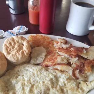 Egg white veggie omelet.