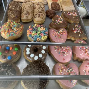 February 1st 2024
 
 Village&apos;s super-fresh donuts. The pink icing heart donut makes me fondly feel nostalgic. :)