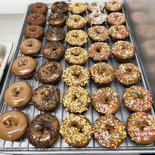 Assortment of chocolate cake donuts