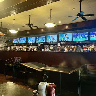 Bar area with lots of TVs