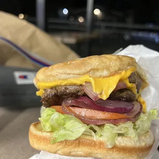Deluxe double cheeseburger