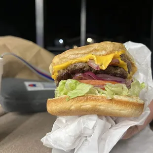 Deluxe double cheeseburger