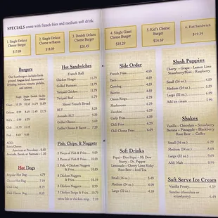 menu