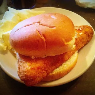 Cod Sandwich and chips