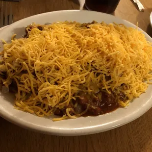 Chili cheese spaghetti