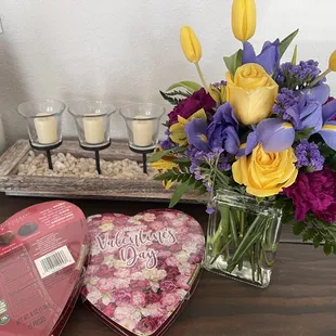 Valentine's Chocolates and flowers