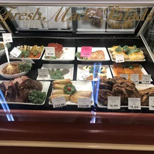 a variety of foods on display