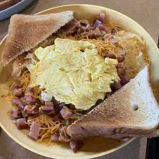 Ham and cheese skillet