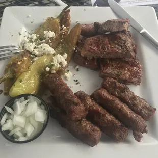 Cevapi, Steak &amp; Peppers! So good!