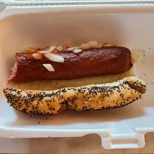 Gourmet hot dog. Yeah. Right