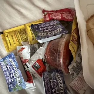 the contents of a bag of food