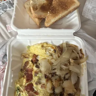 western omelette no ham add bacon