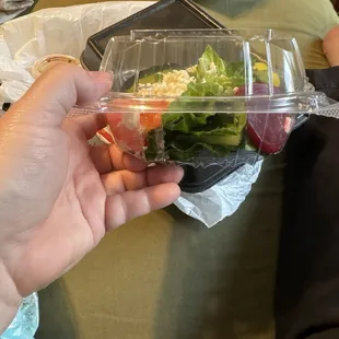 The upgraded greek salad.... Definitely not worth $4.19 upgrade.