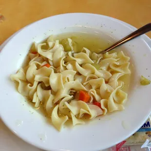 Chicken noodle! Light and delicious :))