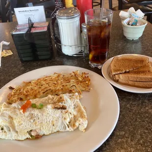Pictured here is the healthy choice omelette, which was good.
