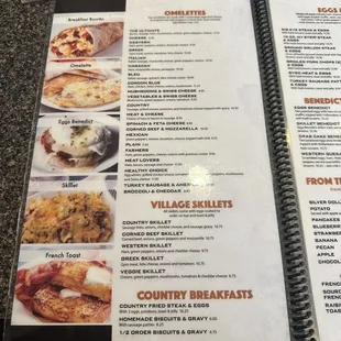 the menu of the restaurant