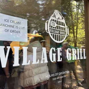 Outside Window.. Ice cream machine is broken!  (where have I heard that before??) LOL!