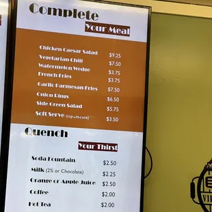 Salads, Chili, Fries, Onion Rings &amp; Drinks