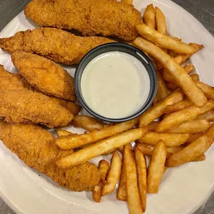 Chicken strips and fries