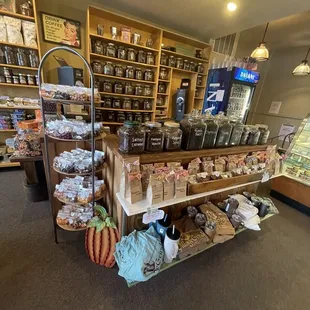 a variety of products in a store
