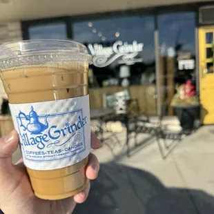 Iced dirty cookie butter chai latte