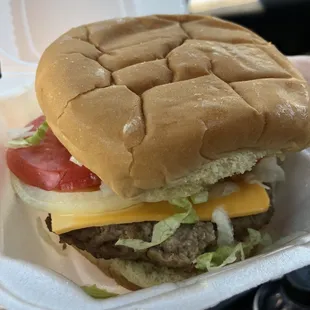 Cheeseburger as good as expected.  Not very.