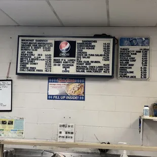 Menu board 9/30/2020